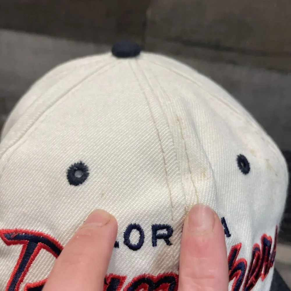 Vintage 90s Sports Specialties Florida Panthers Snapback White Navy Blue